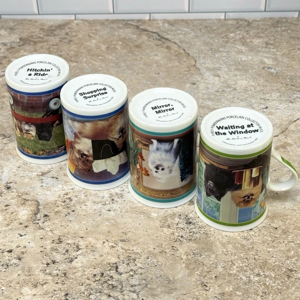 Danbury Mint Pomeranian Collection Coffee Tea Mugs Lot Of 9